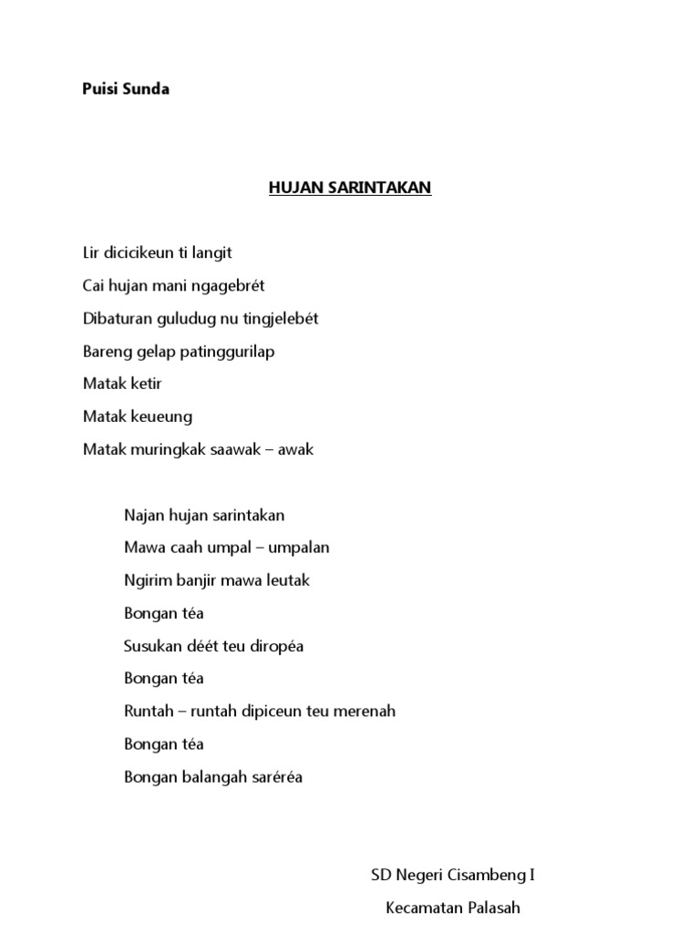 Detail Puisi Sunda Pendek Nomer 28