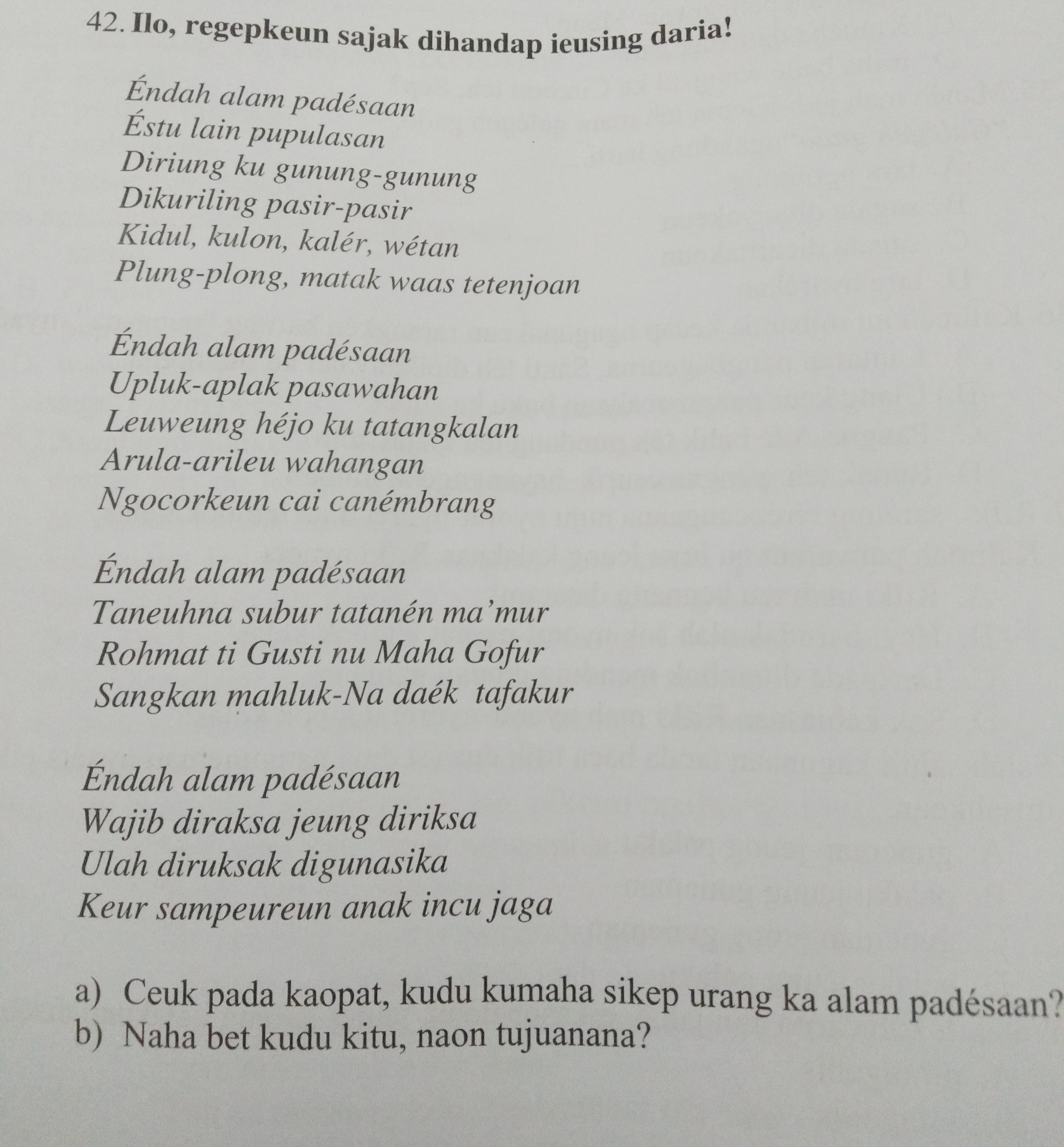 Detail Puisi Sunda Tentang Alam Nomer 26