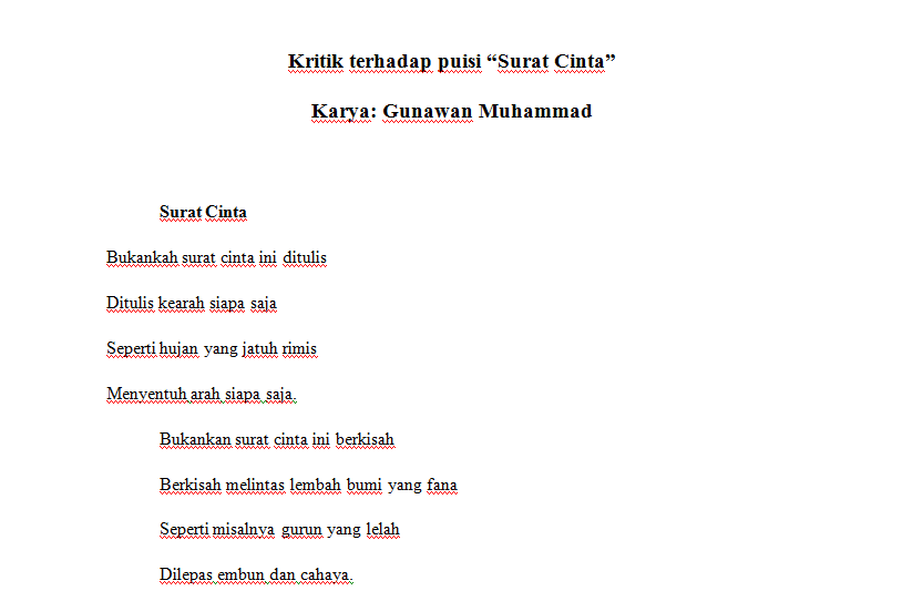 Detail Puisi Surat Cinta Nomer 5