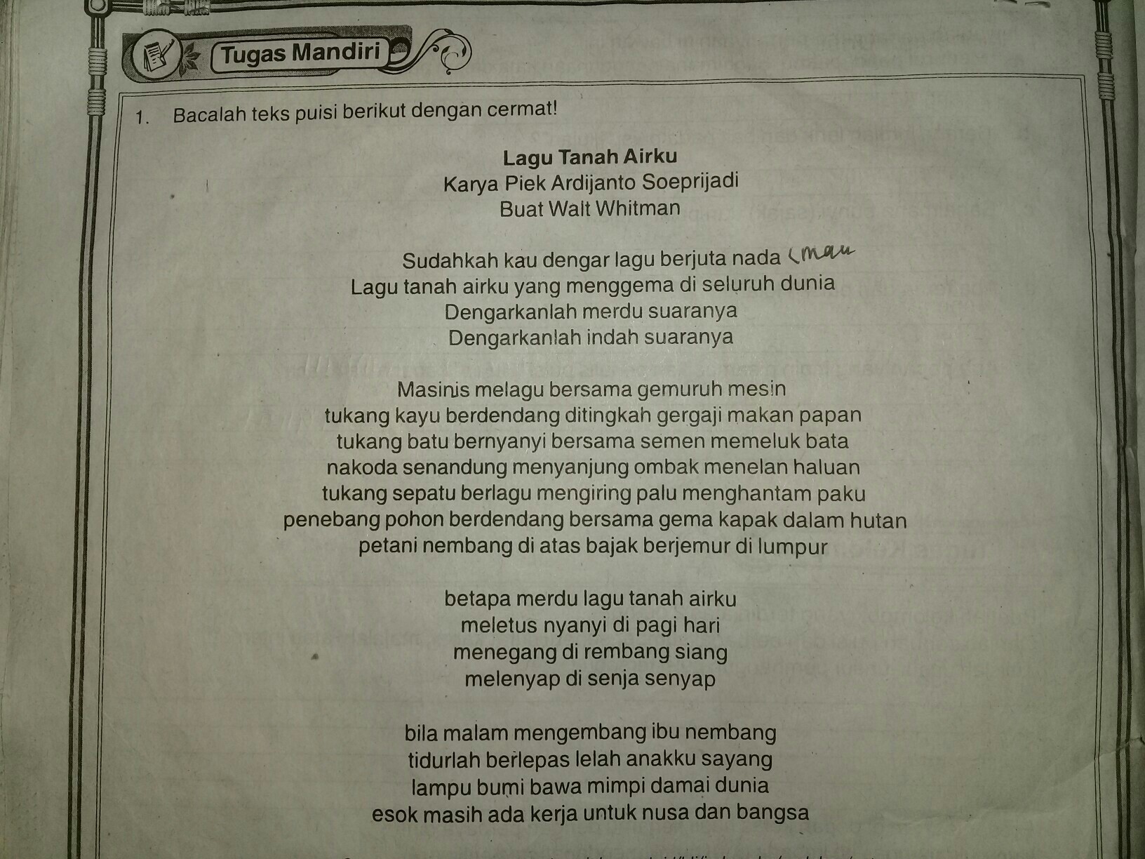 Detail Puisi Tanah Air Indonesia Nomer 32