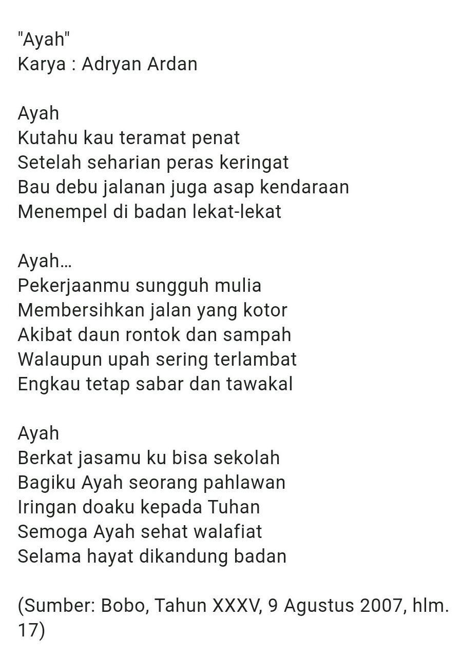 Detail Puisi Tema Ayah Nomer 2