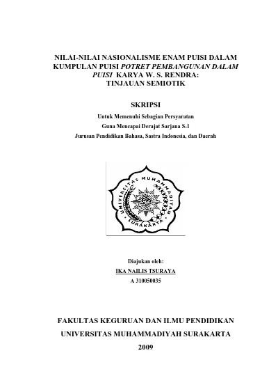 Detail Puisi Tema Nasionalisme Nomer 26