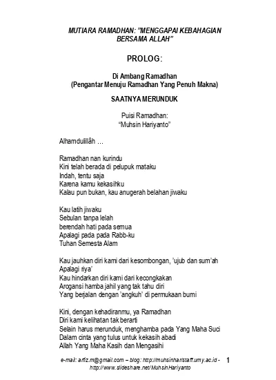 Detail Puisi Tema Ramadhan Nomer 22