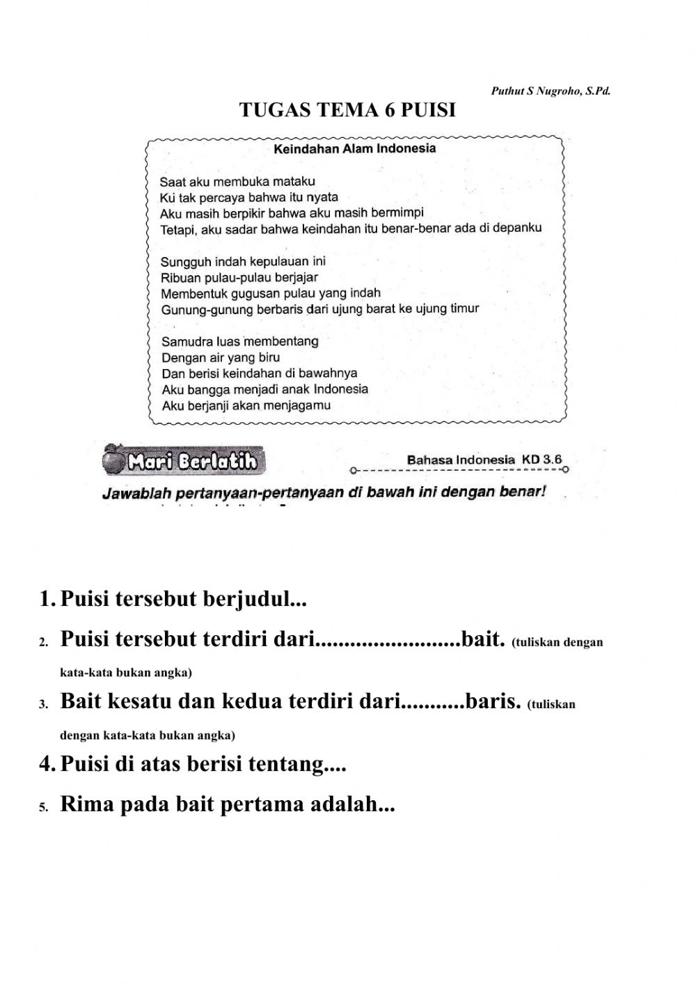 Detail Puisi Tentang Alam Indonesia Nomer 39