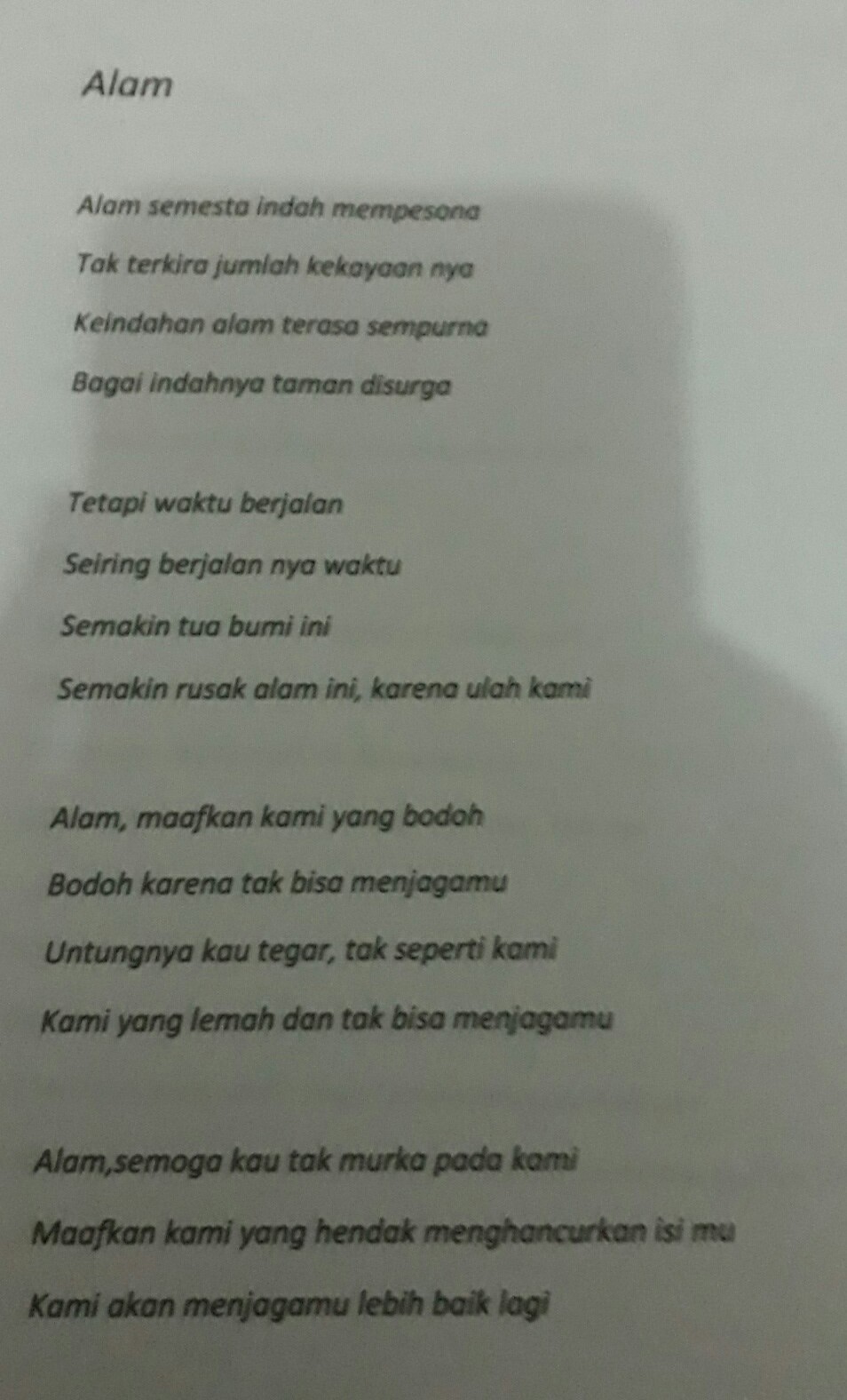 Detail Puisi Tentang Alam Yang Rusak Nomer 18