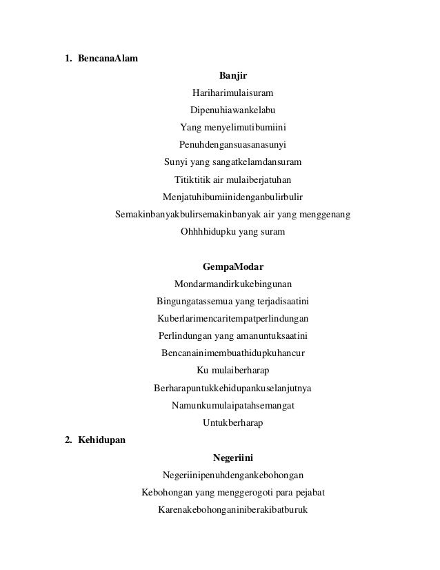 Detail Puisi Tentang Banjir Nomer 8