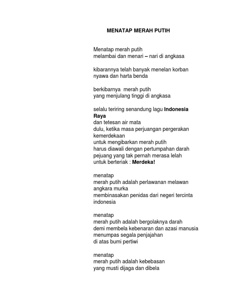 Detail Puisi Tentang Bendera Merah Putih Koleksi Nomer 8