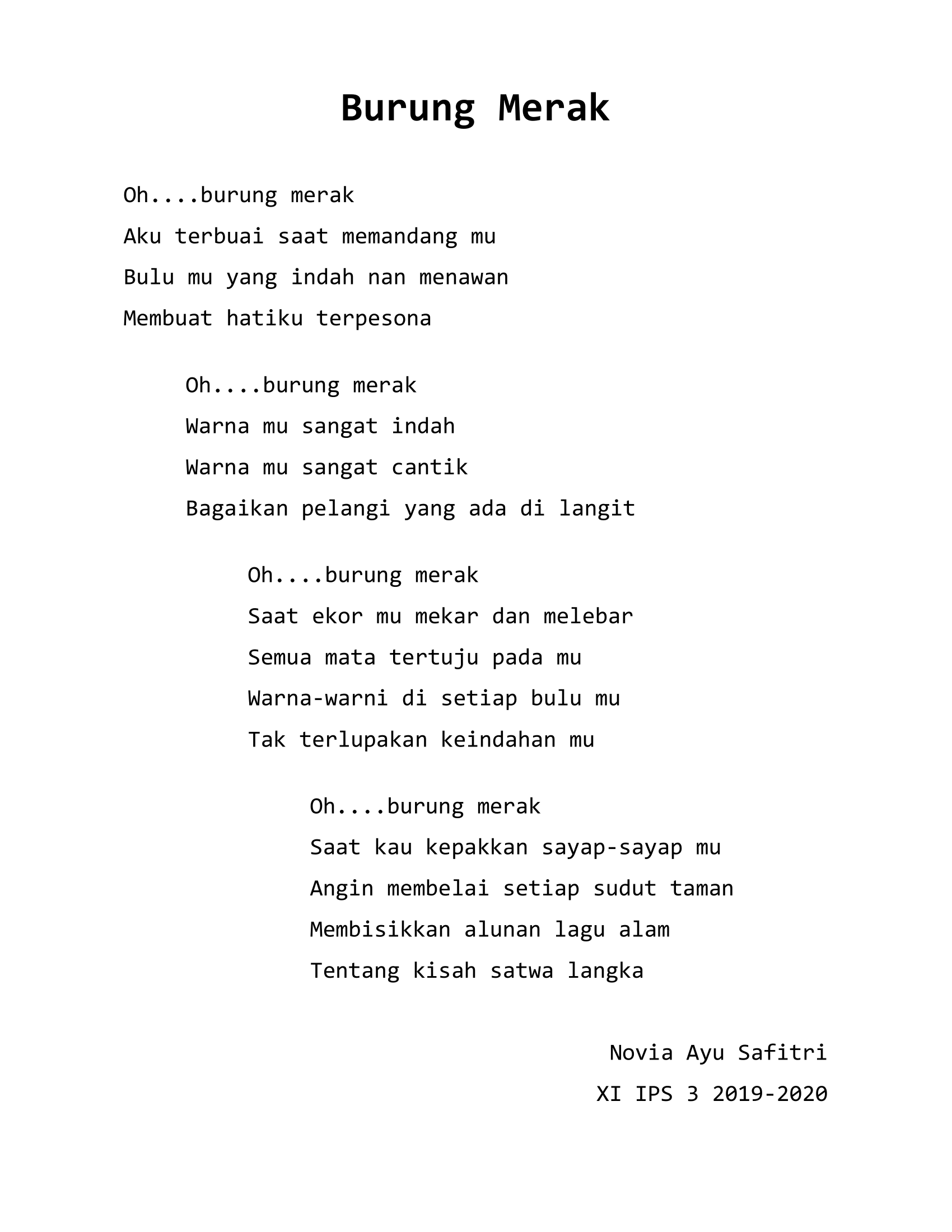 Detail Puisi Tentang Burung Nomer 14