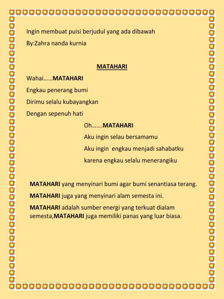 Puisi Tentang Energi Matahari - KibrisPDR