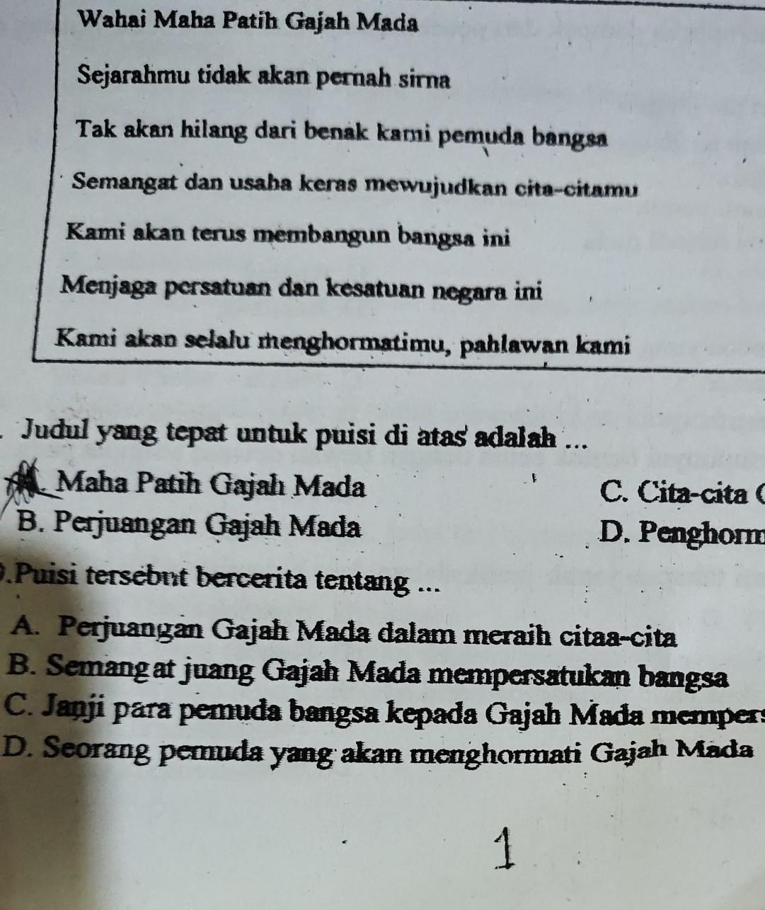 Detail Puisi Tentang Gajah Mada Nomer 18