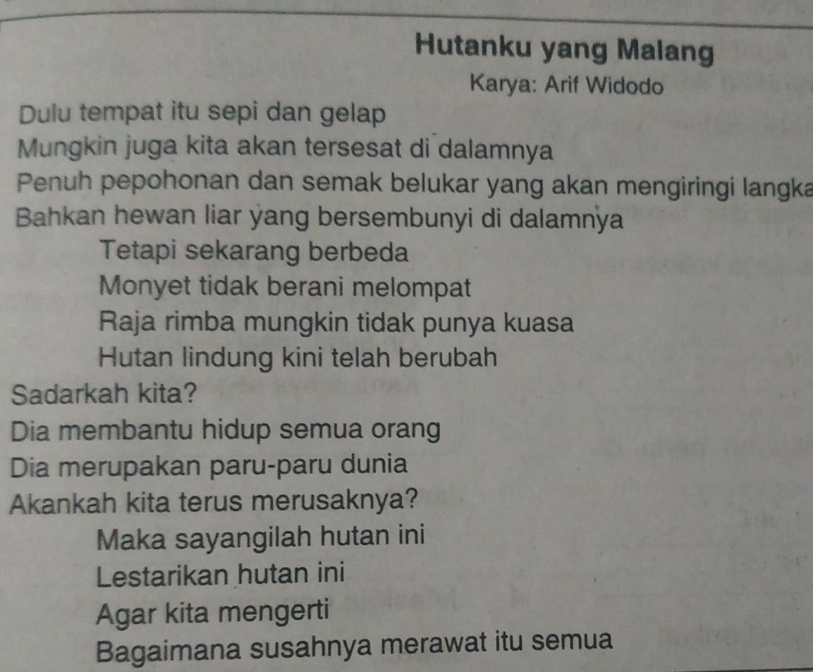 Detail Puisi Tentang Hutan Nomer 7