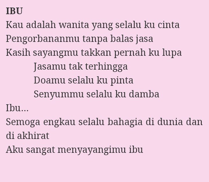 Detail Puisi Tentang Ibu 3 Bait Nomer 31