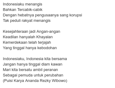 Detail Puisi Tentang Indonesiaku Nomer 23