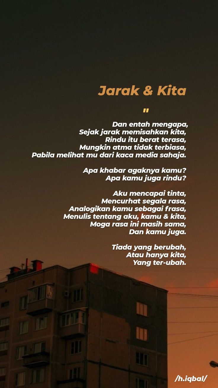 Detail Puisi Tentang Jarak Nomer 5