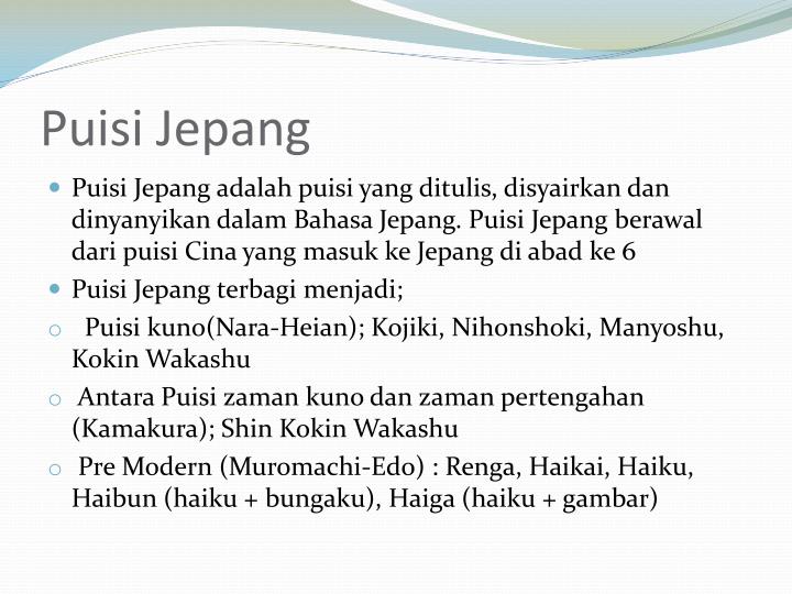 Detail Puisi Tentang Jepang Nomer 3