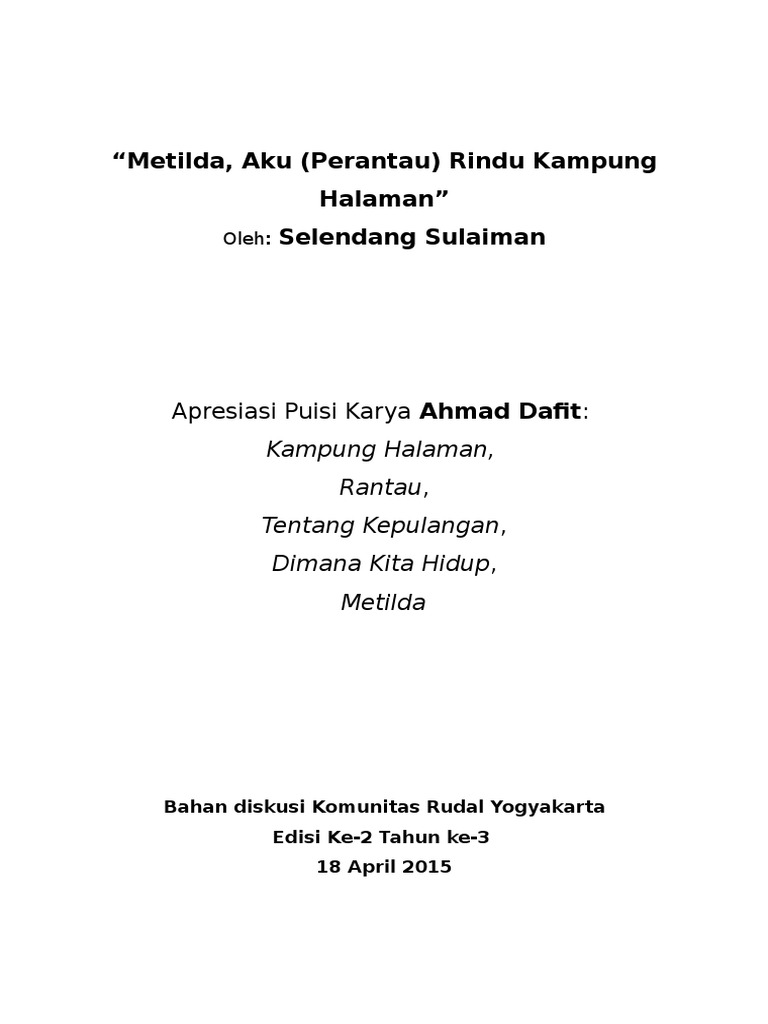 Detail Puisi Tentang Kampung Halaman Nomer 34