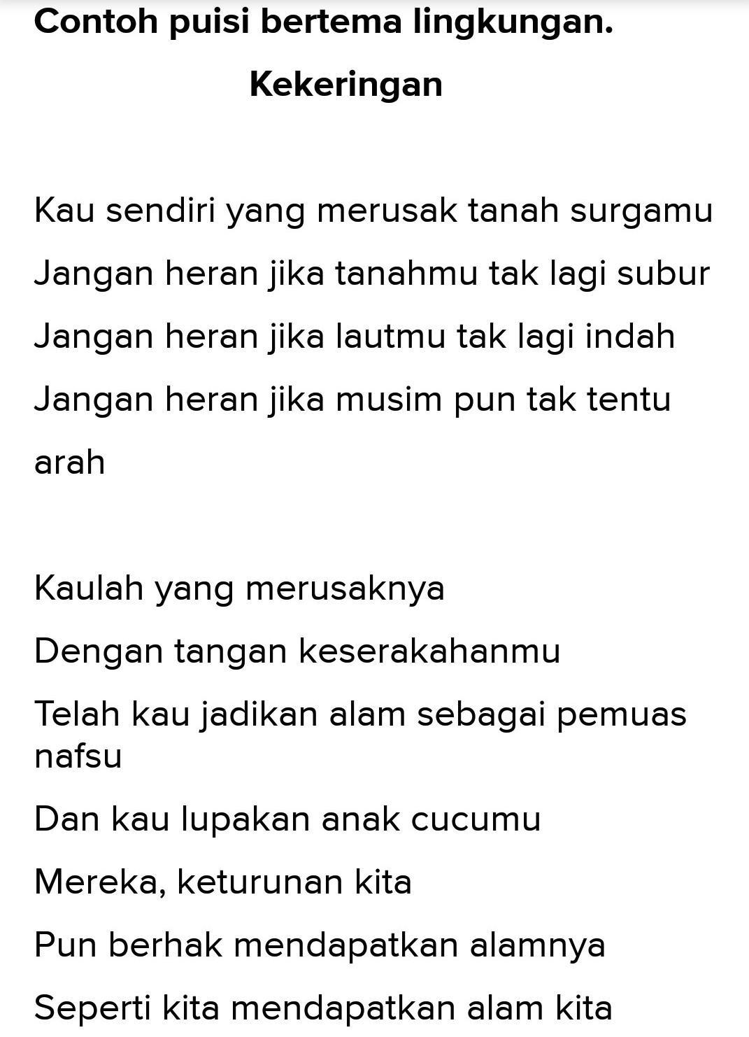 Detail Puisi Tentang Kebersihan Lingkungan Nomer 55