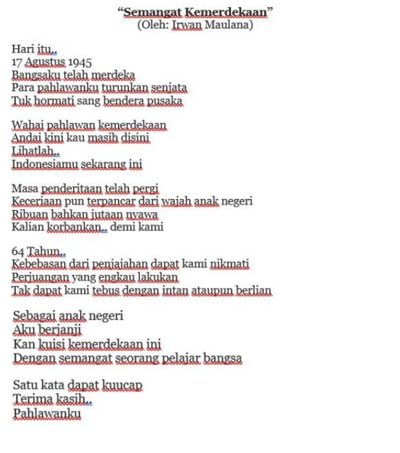 Detail Puisi Tentang Kemerdekaan Republik Indonesia Nomer 39