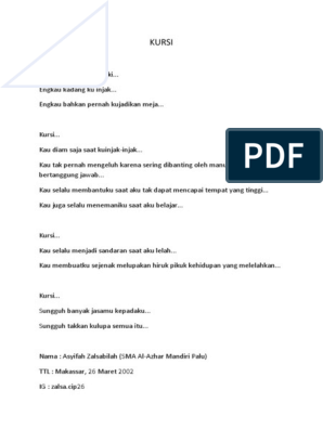 Detail Puisi Tentang Kursi Nomer 2