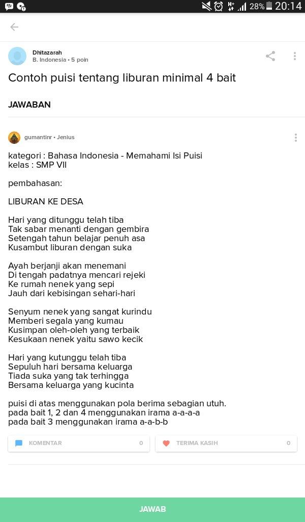 Detail Puisi Tentang Liburan Sekolah Bersama Keluarga Nomer 6