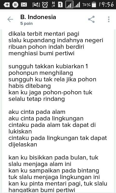 Detail Puisi Tentang Lingkungan Hidup 2 Bait Nomer 36