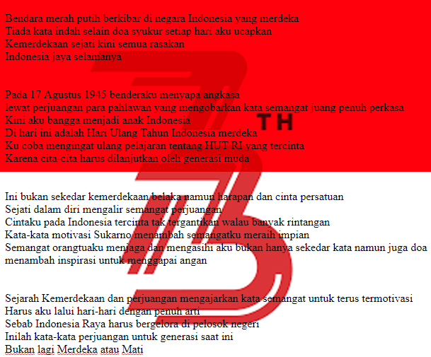 Detail Puisi Tentang Merah Putih Nomer 49