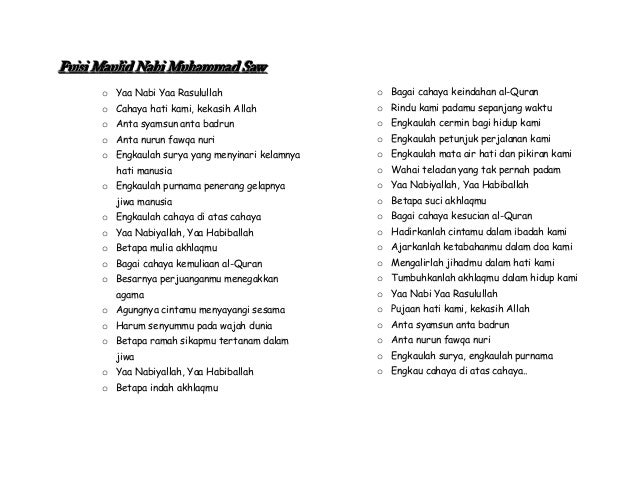 Detail Puisi Tentang Nabi Muhammad Nomer 6