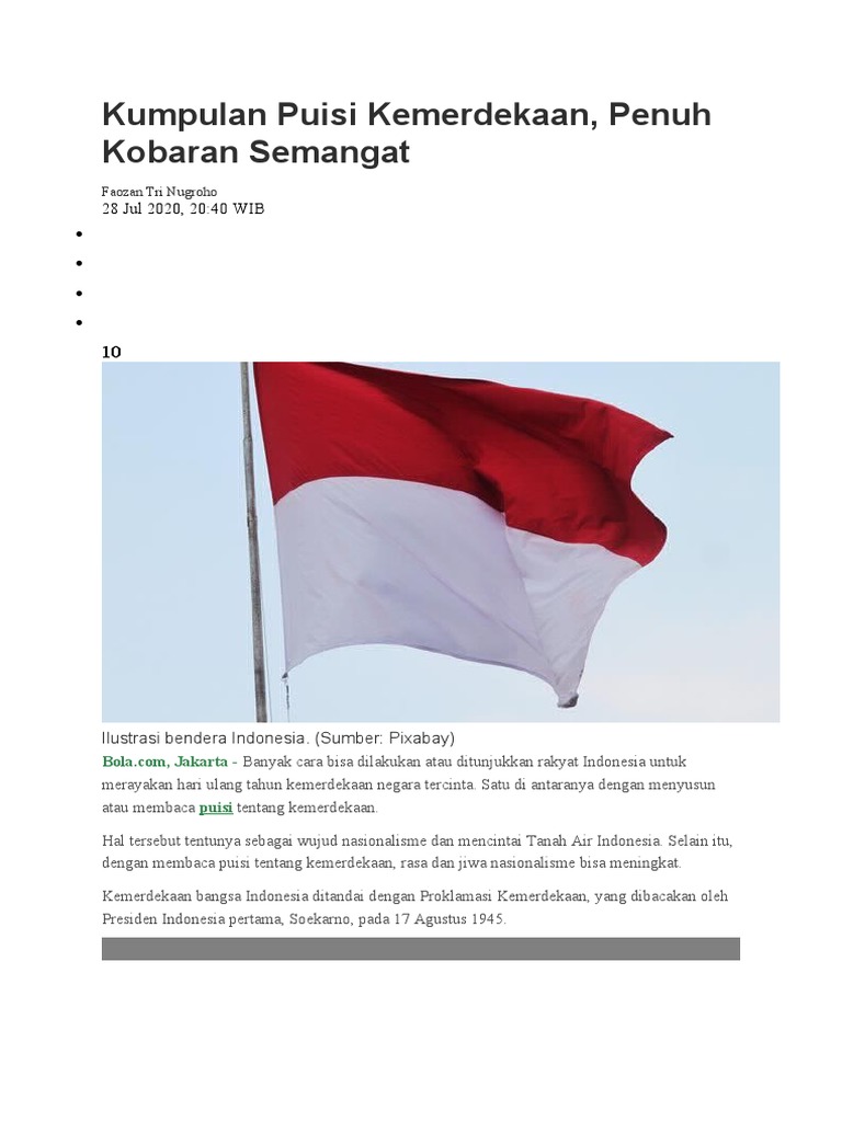 Detail Puisi Tentang Proklamasi Nomer 33