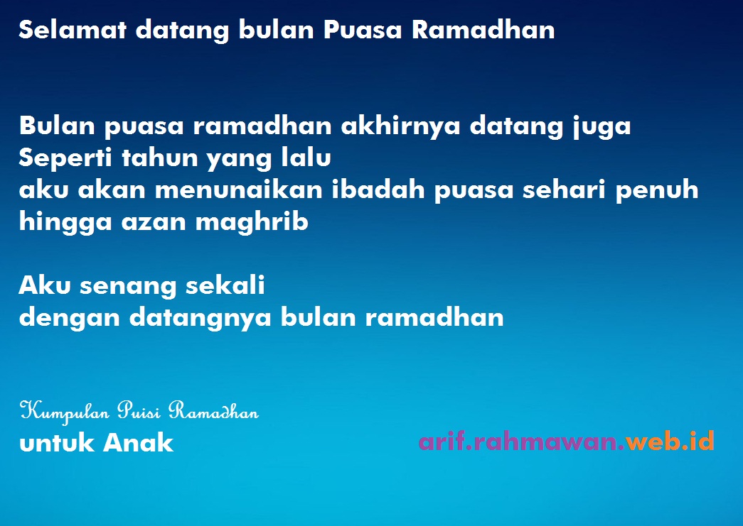 Detail Puisi Tentang Ramadhan Pendek Nomer 3