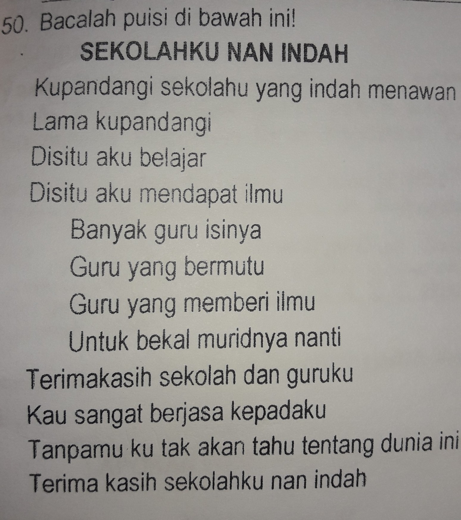 Detail Puisi Tentang Sekolahku Yang Indah Nomer 25