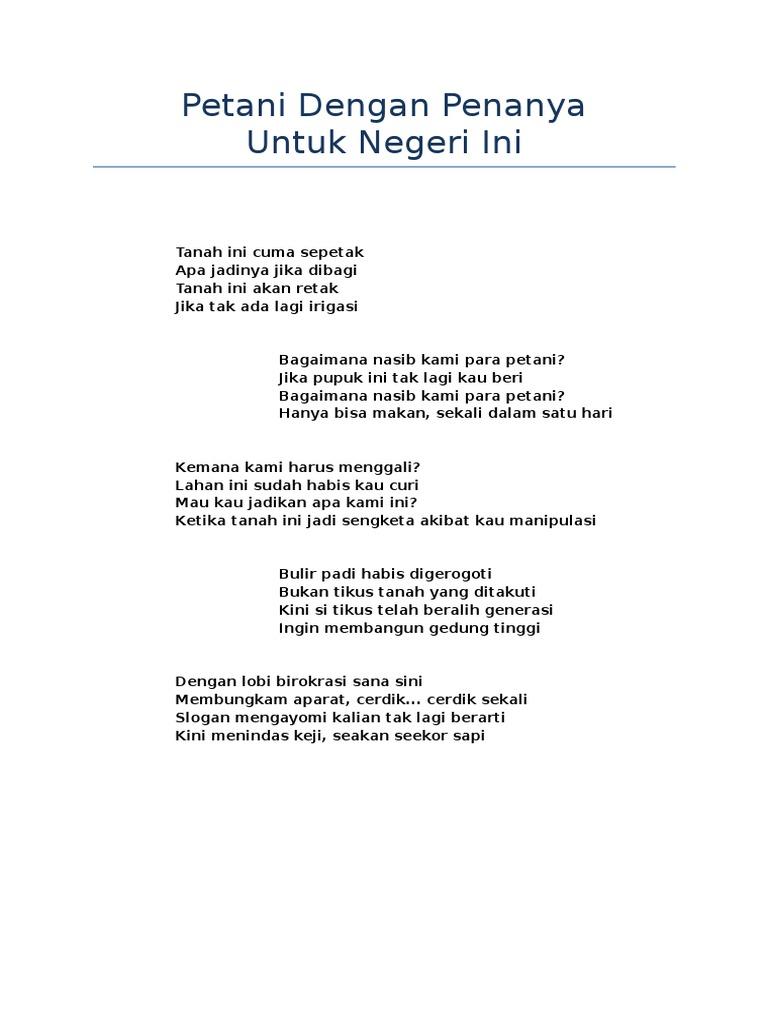 Puisi Tentang Tanah Pertanian - KibrisPDR