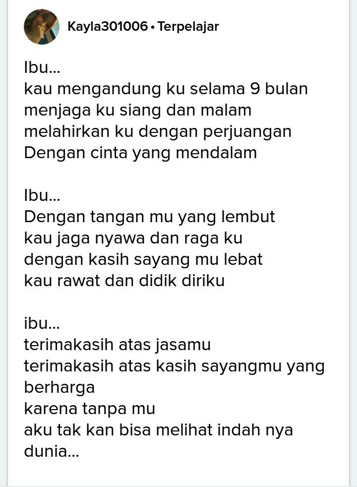 Detail Puisi Terimakasih Ibu Nomer 13