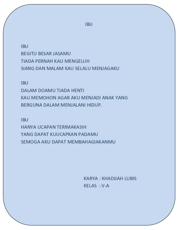 Detail Puisi Terimakasih Ibu Nomer 45
