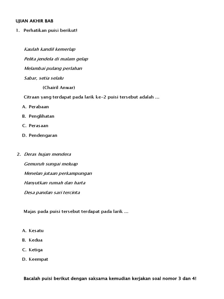 Detail Puisi Tuhan Telah Menegurmu Nomer 32