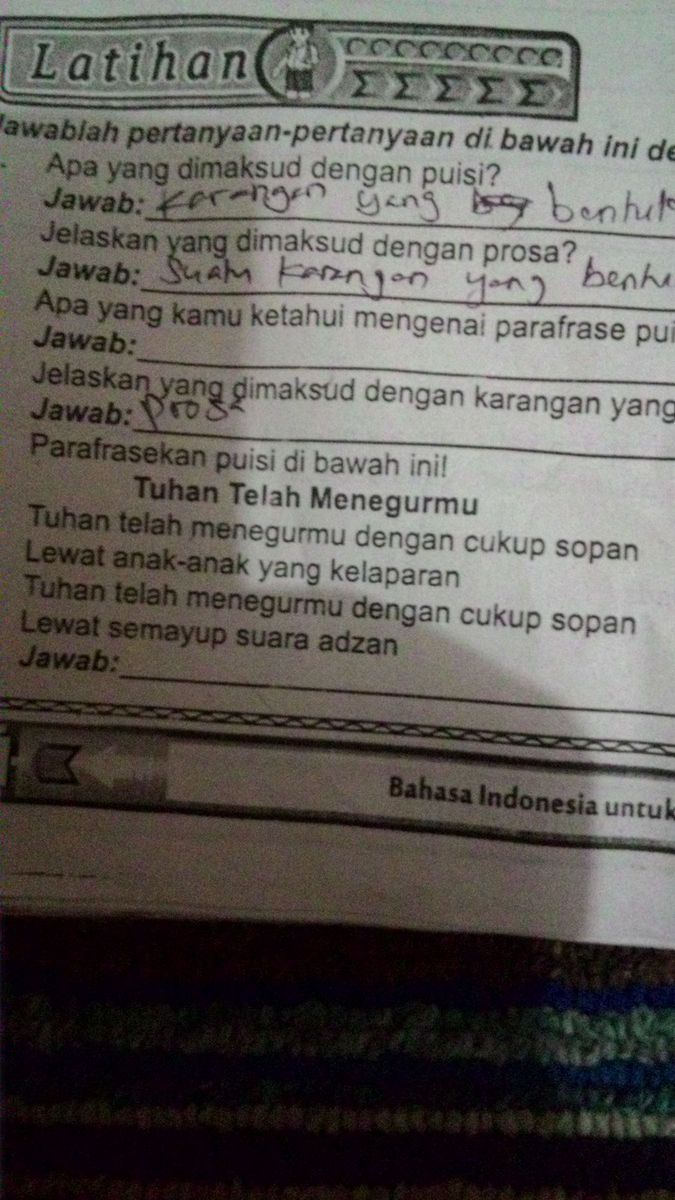 Detail Puisi Tuhan Telah Menegurmu Nomer 5