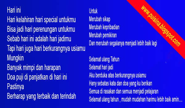 Detail Puisi Ulang Tahun Nomer 23