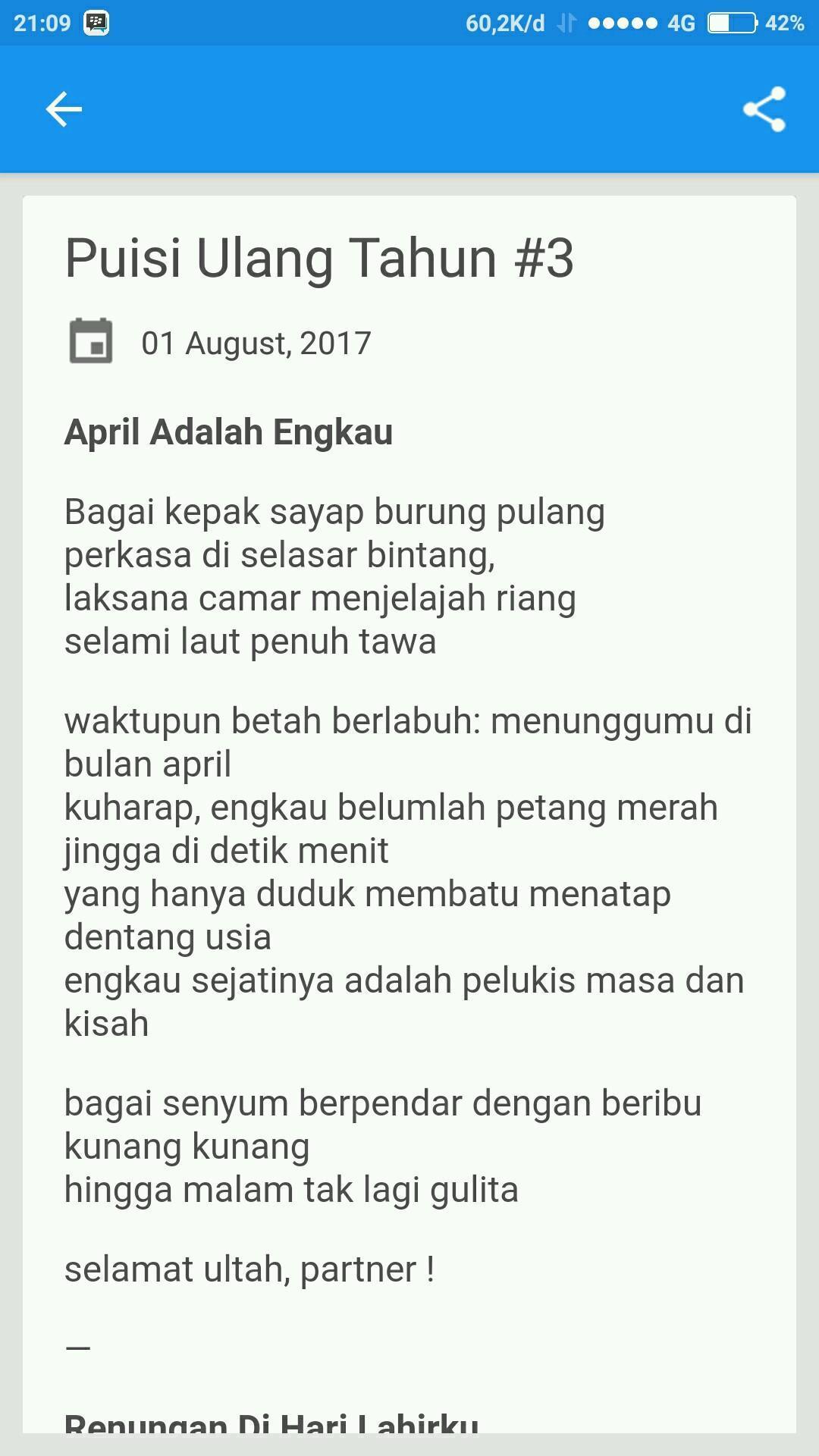 Puisi Ulang Tahun Di Bulan April - KibrisPDR