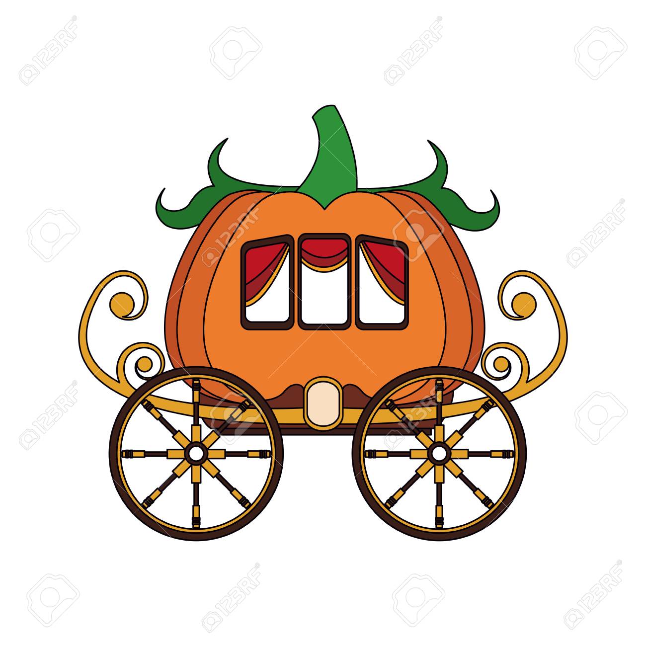 Detail Pumpkin Carriage Clipart Nomer 16