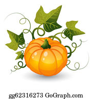 Detail Pumpkin With Leaves Clipart Nomer 3