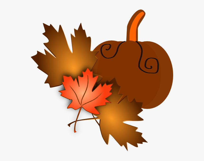 Detail Pumpkin With Leaves Clipart Nomer 27
