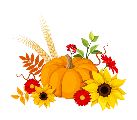 Detail Pumpkin With Leaves Clipart Nomer 7