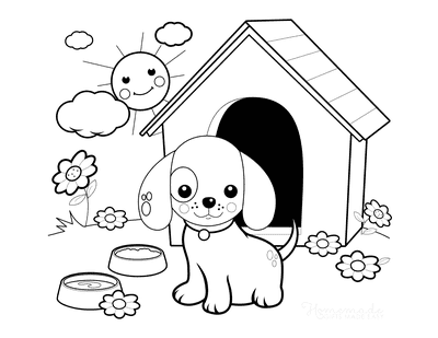 Detail Puppy Colouring Pages Nomer 35