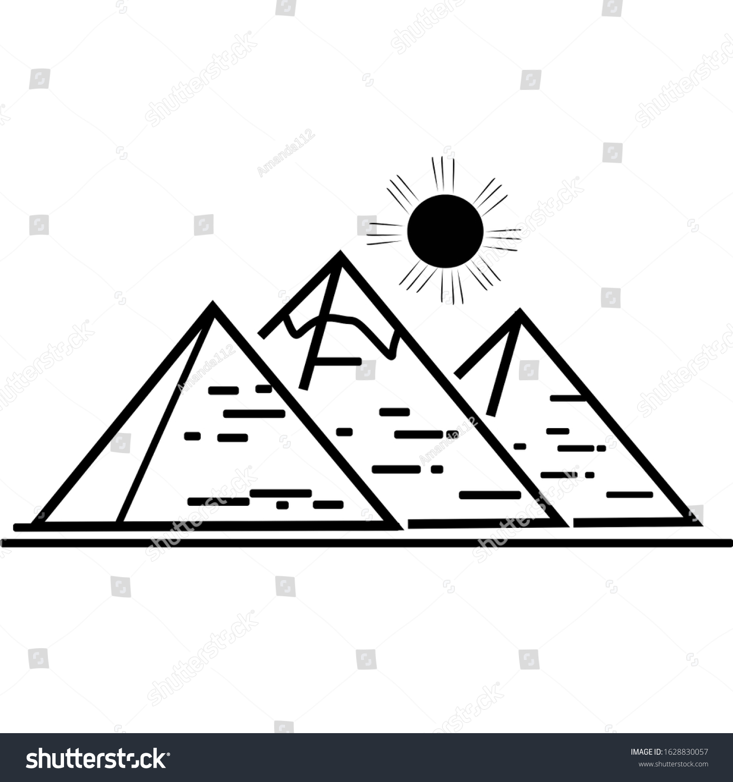 Detail Pyramid Clipart Black And White Nomer 40