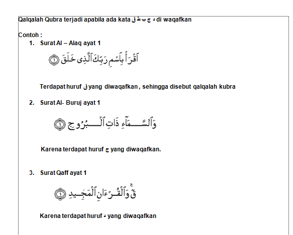 Detail Qalqalah Sugra Contoh Nomer 24