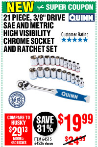 Detail Quinn 21 Piece Chrome Socket Set Nomer 53