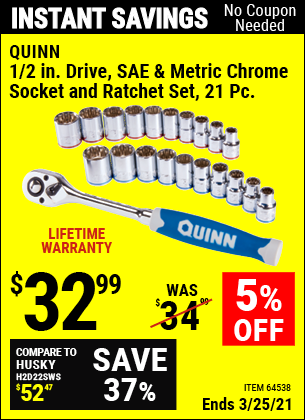 Detail Quinn Chrome Socket Set Nomer 15
