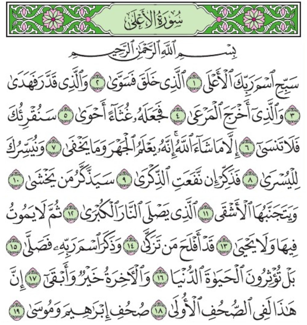 Detail Quran Surat Al A La Nomer 11