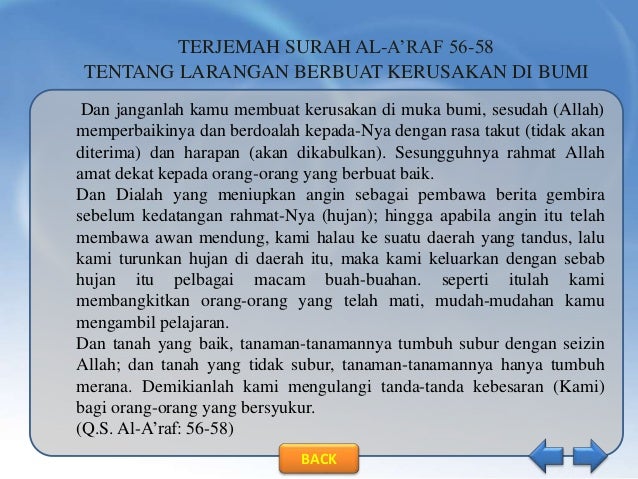 Detail Quran Surat Al A Raf Ayat 56 Nomer 47