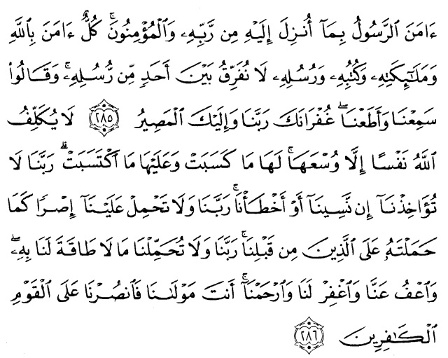 Detail Quran Surat Al Baqarah Ayat 286 Nomer 22