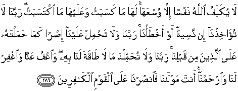 Detail Quran Surat Al Baqarah Ayat 286 Nomer 9
